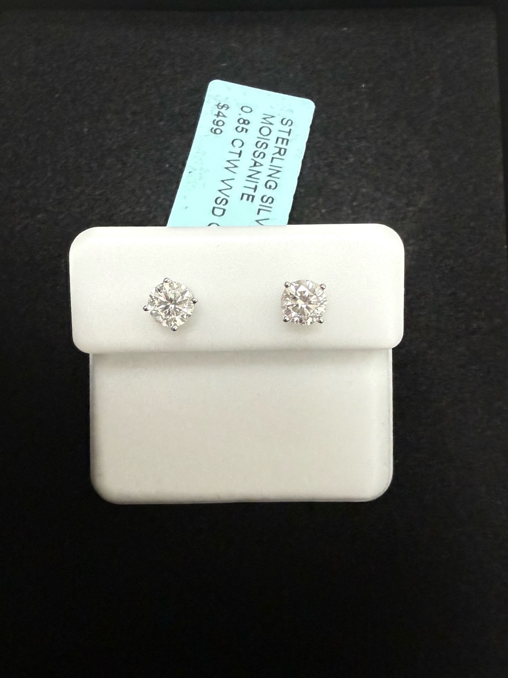 Sterling Silver Moissanite Stud Earrings